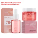 50g Collagen Jelly Face Cream 30ml Niacinamide Serum Anti-Wrinkle Moisturize Brightening Korean Skin Care Set Facial Cream Serum