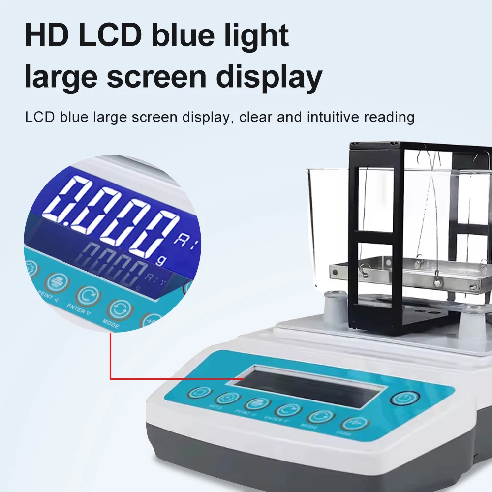 kf-Se078591c7ceb4130a34cb8cda2a2155b7 300g 0.01g Automatic Soild Density Meter for Precious Metal Gold Small Particle Density Purity Tester Electronic Densitmeter - Image 1