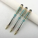 Luxury Metal Ballpoint Pen - Medium Point Twist Closure for Daily Office Writing Blue Ink Stationery School Supplies