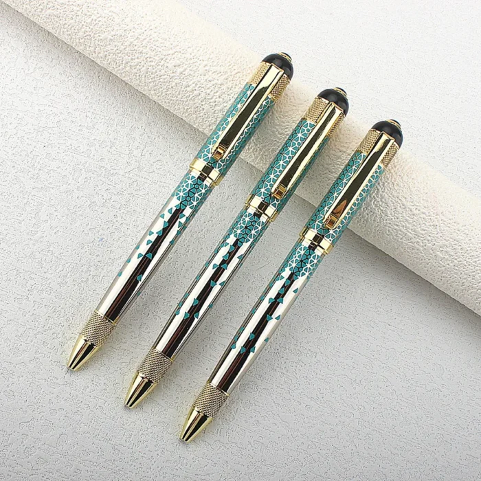 Luxury Metal Ballpoint Pen - Medium Point Twist Closure for Daily Office Writing Blue Ink Stationery School Supplies - Image 1