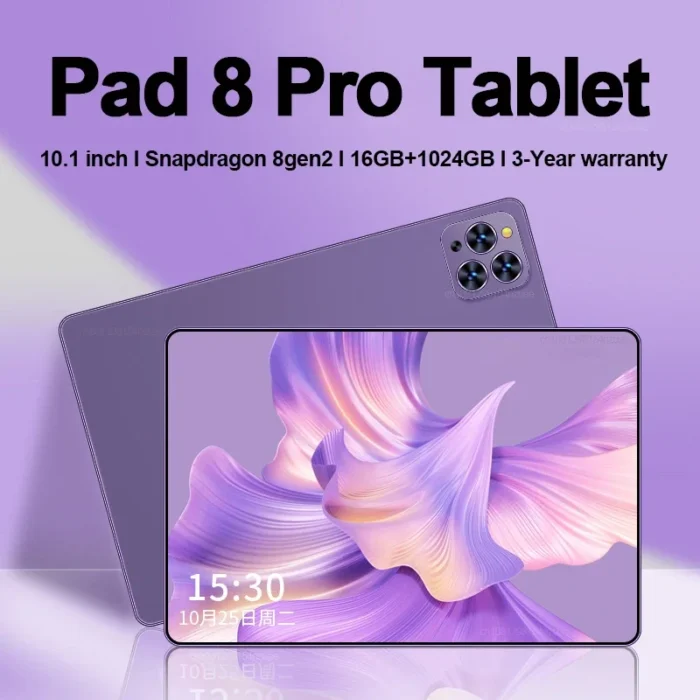 Original Pad 8 Pro Tablet 10.1 inch Android 13 Snapdragon 8gen2 Global 16GB+1024GB 10000mah 5G Dual SIM WIFI HD Full Screen - Image 1