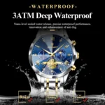 POEDAGAR Luxury Men Watch Top Original Waterproof Luminous Chronograph Man Wristwatch Stainless Steel Quartz Men's Watches Reloj - Image 3