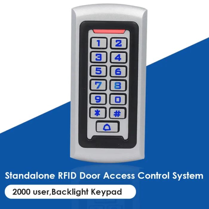 RFID Reader Metal 125KHz Access Control Keypad Standalone Access Controller EM4100 Keychains 2000 Users Backlight Keyboard WG26 - Image 2