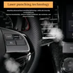 Car Steering Wheel Cover Faux Leather Breathable For Toyota Prius4 Mirai Prius Prime 2015-2022 Steering Wheel Braiding Cover - Image 2