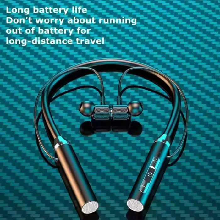 Wireless Bluetooth Earphones Neckband Headphones Gaming Stereo Sports Headset Halter Waterproof Magnetic Earbud with LED Display - Image 3