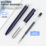 Metal Signature Rotate Gel Ballpoint Pen,0.5mm Fine Point Black ink Sign Pens Smooth Writing Replace Blue ink Refills Rods - Image 3