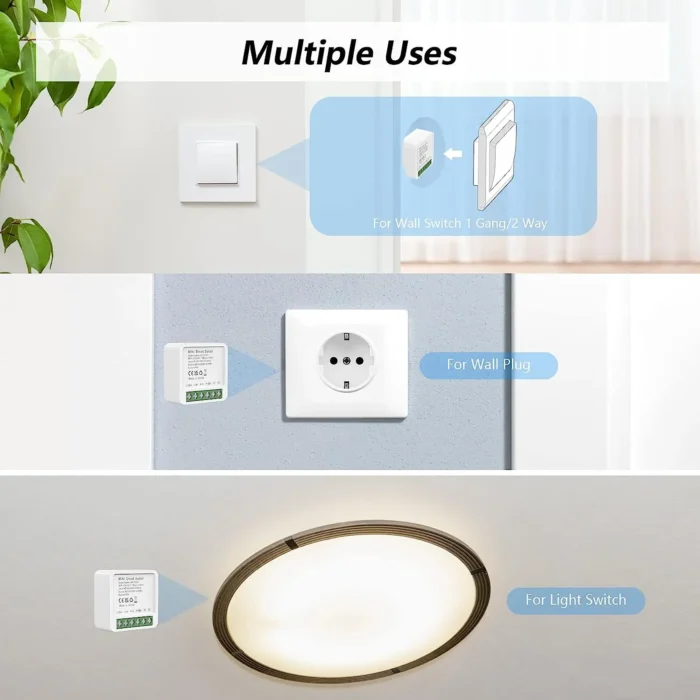 16A Tuya Smart Mini WiFi Switch Energy Monitor 2-way Control Switch Mini Breaker Smart Life Work with Alexa Google Home Alice - Image 3