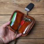 Retro Leather Men's Car Key Bag Top Layer Cowhide Multi-Function Waist Bag Coin Purse Brown Ladies Card Wallet NZPJ - Image 6