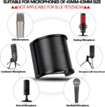 Universal Microphone Pop Filter Condenser Microphone PC Studio Recording Metal Windscreen for Mic Pop Screen - Image 4