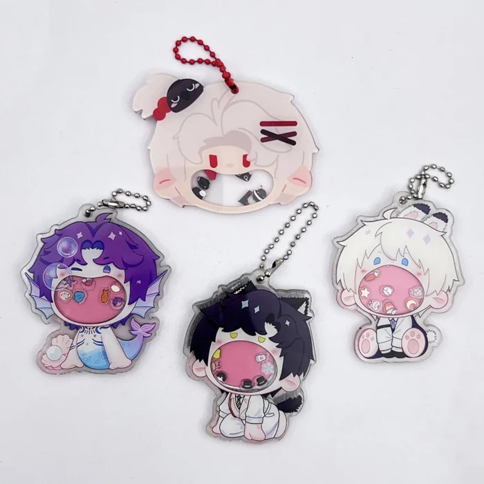 Game Love and Deepspace Xavier Zayne Rafayel Sylus Cosplay Key Chain Acrylic Shake Shake Keychain Bag Pendant Keyring Accessory - Image 4