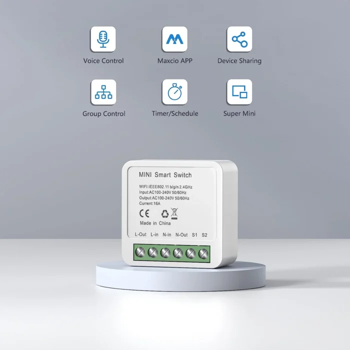 16A Tuya Smart Mini WiFi Switch Energy Monitor 2-way Control Switch Mini Breaker Smart Life Work with Alexa Google Home Alice - Image 4