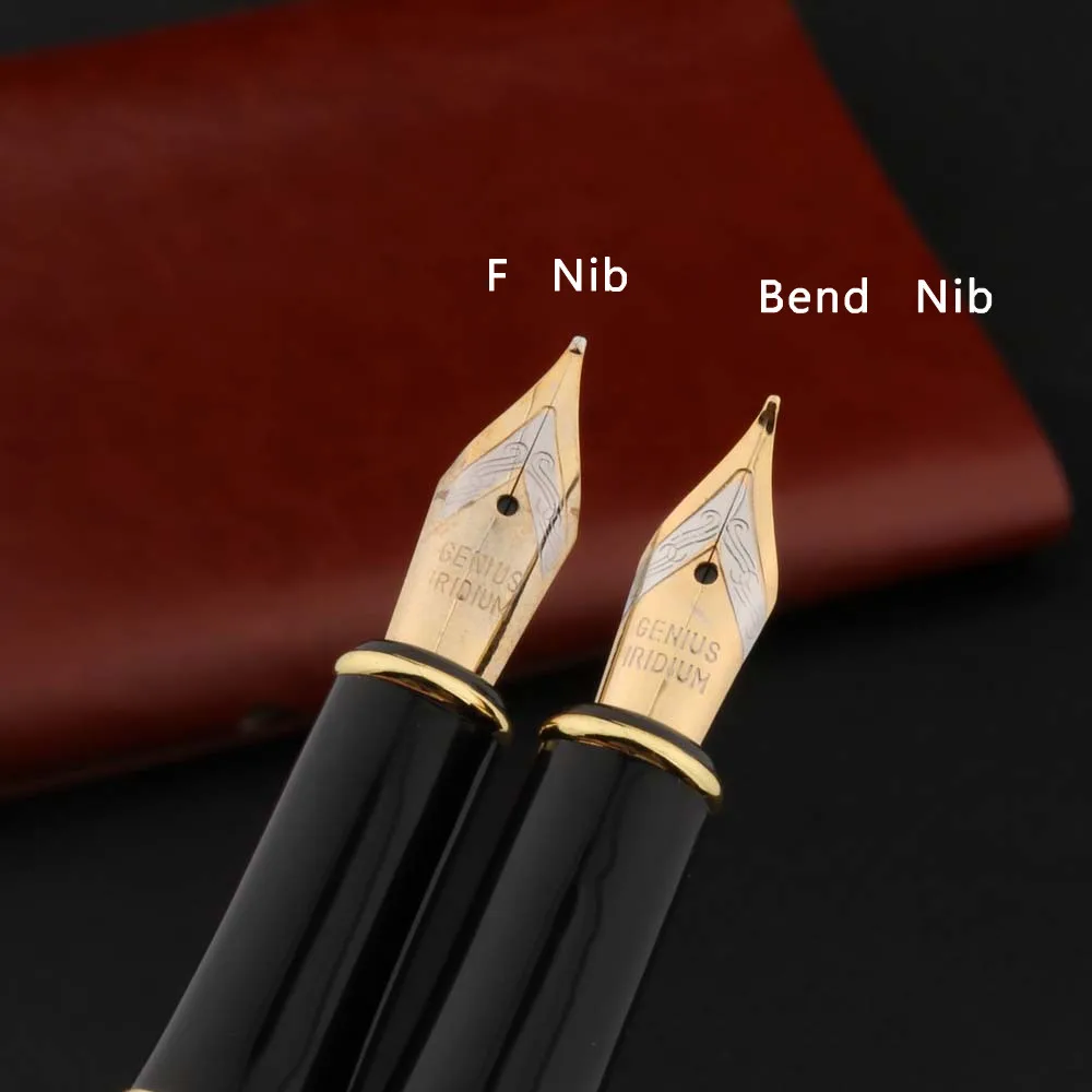 kf-H0e316103a1f14ec0ad13ab25a1b11ba54 High Quality Metal 388 Fountain Pen Business Black Golden Student Stationery Office School Supplies Gift Ink Pens - Image 6