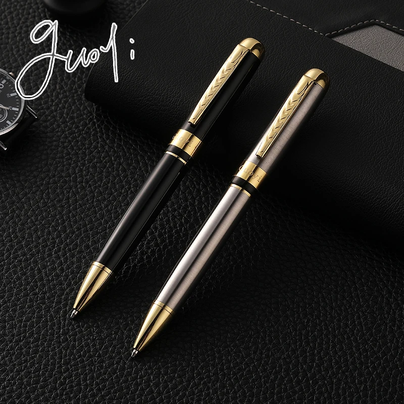 kf-H2f7075e412ec4016bb8bb72c7bfab8e0X Guoyi A39 424 G2 Ballpoint Luxury Eenvoudige Business Examen Metal High-End Gifts Mass Customization Logo Signature Pen - Image 1