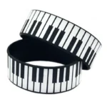 1 PC Piano Keys Silicone Bracelet 1 Inch Wide Printed Logo - Image 6