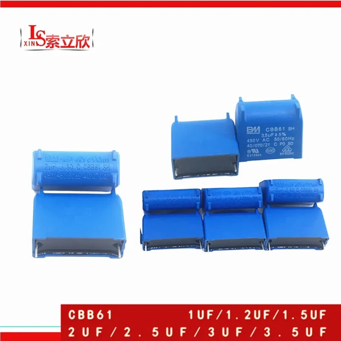 10PCS CBB61 CBB6 1UF 1.5UF 2UF 2.5UF 3UF 4.5UF 450V Air Conditioner Pin Type Main Board Circuit Board Fan Start Capacitor Relay - Image 1