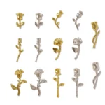 10Pcs 3D Rose Nail Art Ornament DIY Craft For Acrylic Nail Decoration Gold/Silver 7 Unique Shapes Flower DIY Charms Jewelry - Image 4