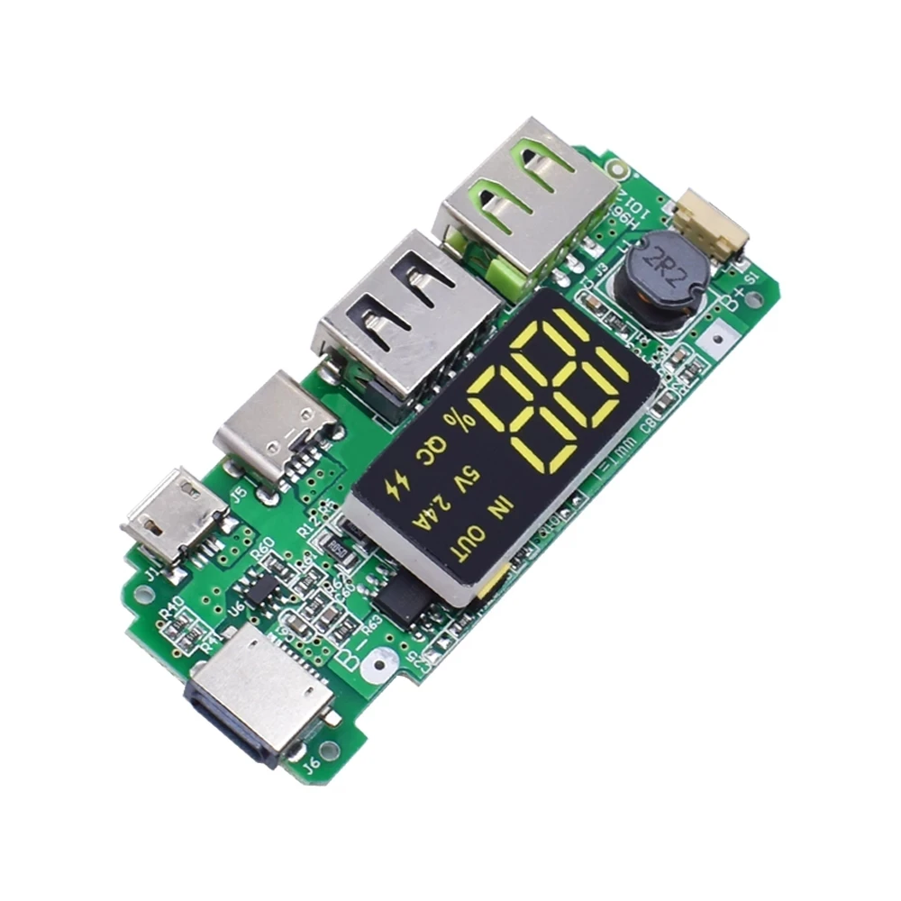 kf-H8631b6c3cf0d474ca227913d5b21d3e1g Dual USB 5V PD Mobile Power Bank 18650 Battery Charger PCB Power Module Accessories For Phone DIY New LED LCD Module Board - Image 3