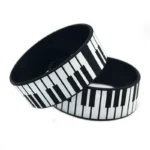 1 PC Piano Keys Silicone Bracelet 1 Inch Wide Printed Logo - Image 4