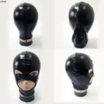 Halloween Latex Hood Mask Leather Fetish Head Hood Sexy Black Cosplay Mask for Women Men Party Role Games Performance Costumes - Image 2