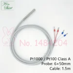 Pt100 / PT1000 Class A Temperature Sensor -50 ~ 260°C 6mm * 50mm Resistant Probe 4 Wire 1.5m Silicone Cable Waterproof Oil Proof