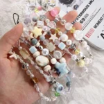 Star Pearl Beaded Phone Chain Phone Charms Hanging Cord Phone Strap Anti-Lost Wrist Strap Mobile Lanyard Phone Pendant - Image 5