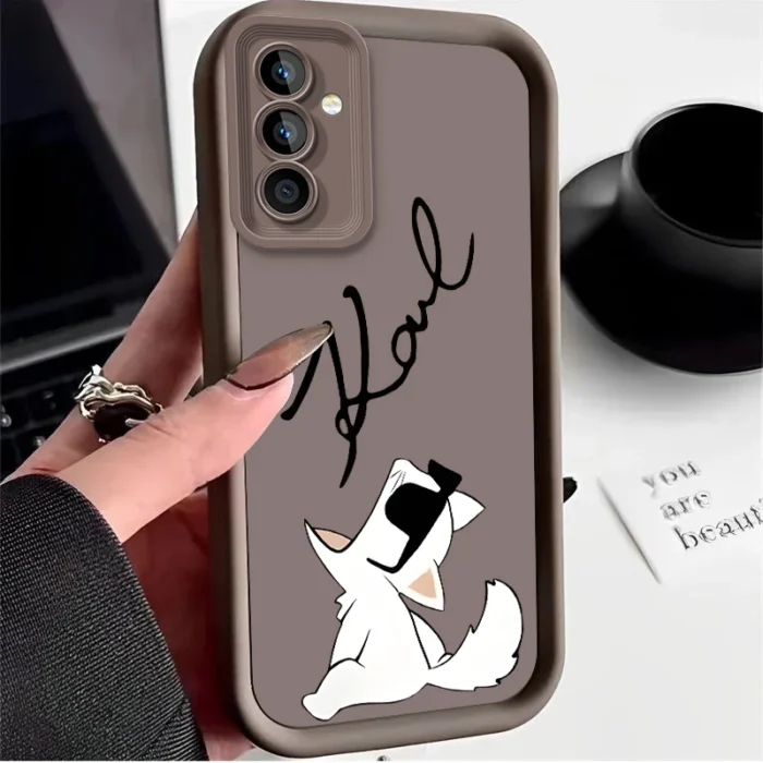 Little White Cat Case for Samsung Galaxy S25 Ultra Plus S24 S23 S22 S21 S20 FE A73 A72 A71 A56 A55 A54 5G A52 A52S A51 4G Cover - Image 4