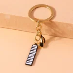 Aihua Alloy Metal Enamel Musical Instrument Piano Music Note Keychains For Women Girls DIY Handbag Pendant Music Keyrings - Image 2