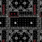 Hip Hop Ice Silk Skull Bandana, Square Scarf, Black and White Paisley, Multifunction Headband for Men and Women, New, 58x58cm - Image 6