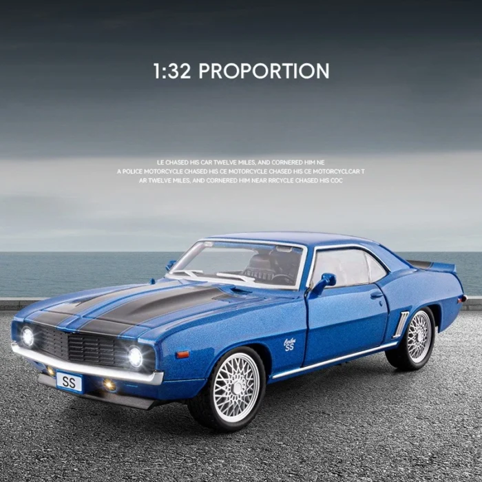 Diecast 1:32 Scale Camaros SS alloy sports car model with sound and light Pullback metal toy car gift children boy miniature - Image 1