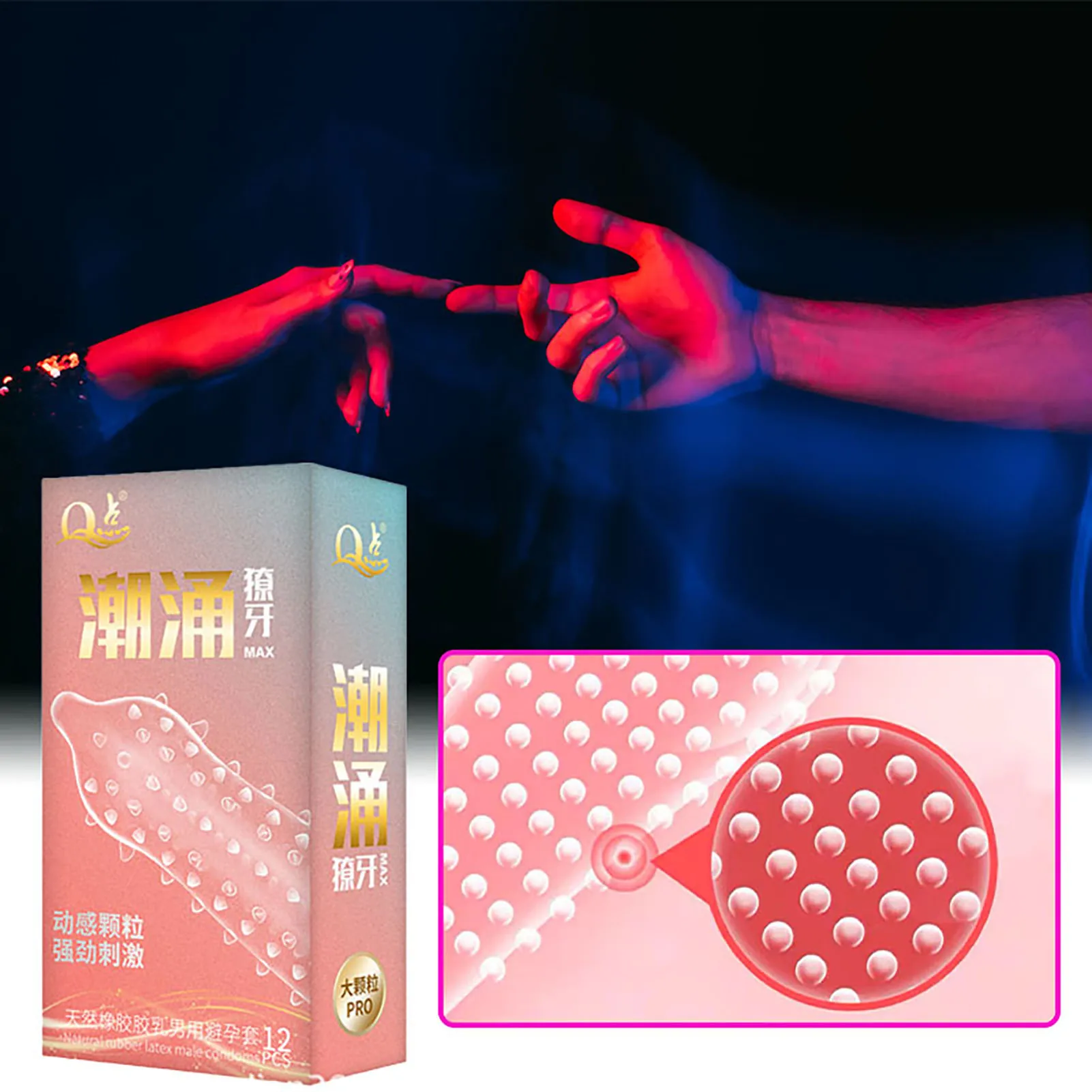 kf-S1312ea179da948fb93b9199c70655687s 12PCS Big Dots Condoms for Men Delay Ejaculation G Spot Dotted Ribbed Penis Sleeve Natural Latex Condom Sex Toys Preservatif - Image 2
