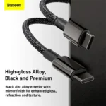 Baseus PD 100W Type-C to Type-C Cable for Huawei Xiaomi 5A Fast Charger for MacBook iPad ApplebookPro Quick Charger Data Cable - Image 4