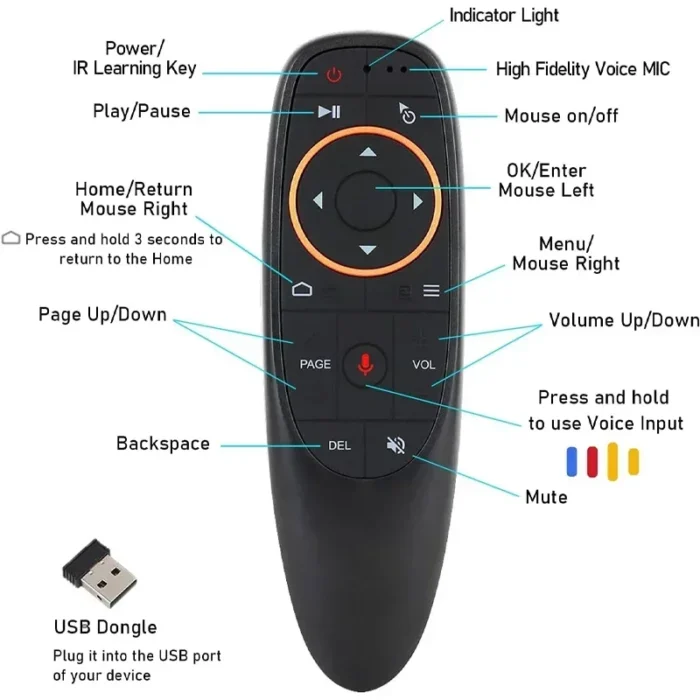 G10S Air Mouse Voice Remote Control 2.4G Wireless Gyroscope IR Learning for H96 MAX X88 PRO Android TV Box HK1 - Image 4