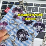 Cartoon Kuromi Melody, niche dark style acrylic keychain, cute girl's heart, Sanrio couple pendant, accessory, small gift - Image 3