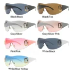 Trendy Shades Frameless Eyewear Sun Glasses Y2K Sunglasses for Women Wrap Around Punk Sport Sunglasses - Image 5