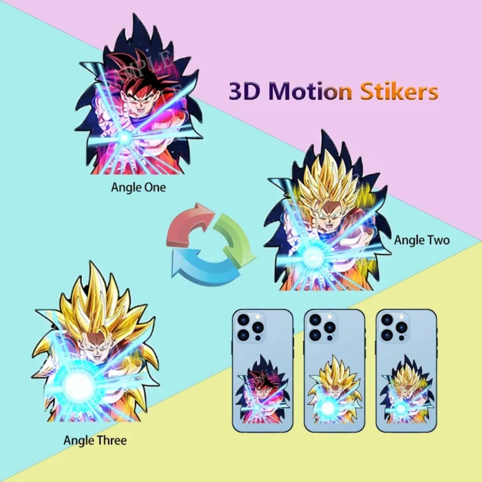 Anime Mini Motion Stickers One Piece Dragon Ball Z Waterproof Self-adhesive Stickers for Water Bottle,Phone case,Cup,Etc. - Image 4