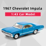 kinsmart 1967 Chevrolet Impala Alloy Diecast Car Model 1/43 Toy With Pull Back For Children Gifts Toy Collection