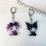 Sanrio Kawaii Kuromis Melodys Gothic Dark Style Keychain Accessories Couple Cartoon Acrylic Pendant Backpack Decoration Kdis Toy - Image 2
