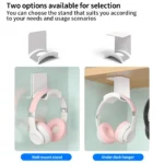 Universal Headphone Stand No Punching Plastic Wall Mount Hanger Under Desk Headset Rack Holder Support for Gaming Earphone - Image 2