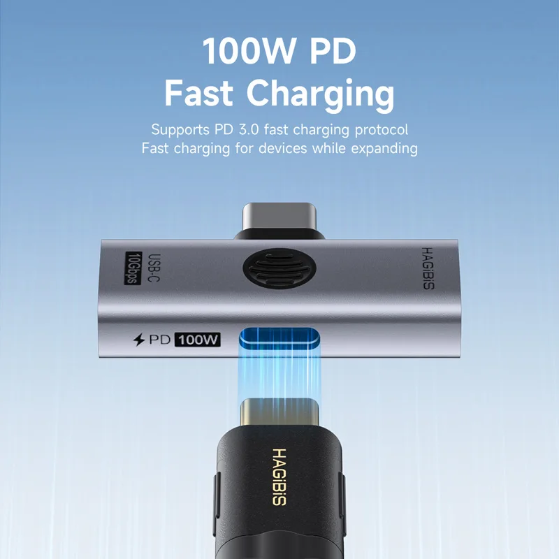 kf-S2884e1f7822843f1a7dc0f226ce1f79dM Hagibis Dual USB C Adapter 1 in 2 Out Splitter with 100W Charging Port USB C to Headphone OTG Converter for iPad iPhone Macbook - Image 3