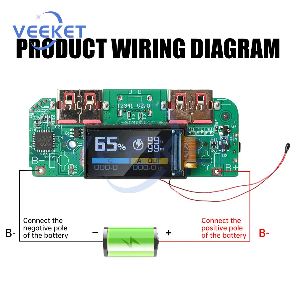 kf-S2ffa18c9280f4ceb82b45421e05f35b8d 22.5W Fast Charging Digital Display Power Bank Mainboard TFT Color Screen DIY Module Supports PD QC SCP VOOC for Mobile Devices - Image 6