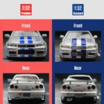 1/32 Nissan Skyline GTR R34 JDM Toy Car Model Diecast Vehicle Miniature Sound & Light Pull Back Collection Gift Children Boy - Image 5