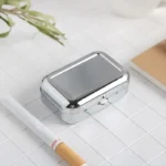 1/2 Pcs Car Portable Mini Metal Ashtray with Lockable Lid Desktop Ashtray Pocket Ashtray Men's Gift - Image 3