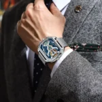 POEDAGAR Top Fashion Men Clock Rectangle Waterproof Date Week LED Man Watch Electronic Mesh Stainless Steel Quartz Men's Watches - Image 6