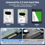 USB3.1 External HDD Case 2.5 Inch Clear Hard Drive Enclosure Fast 5Gbps USB to Micro Type-C SATA HDD SSD Harddisk Storage Case - Image 5