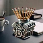 Pen Holder Resin V8 Car Engine Pen Holder Unique Stationery Organizer for Home Office Decor Desktop Ornament with Auto Engine - Image 4
