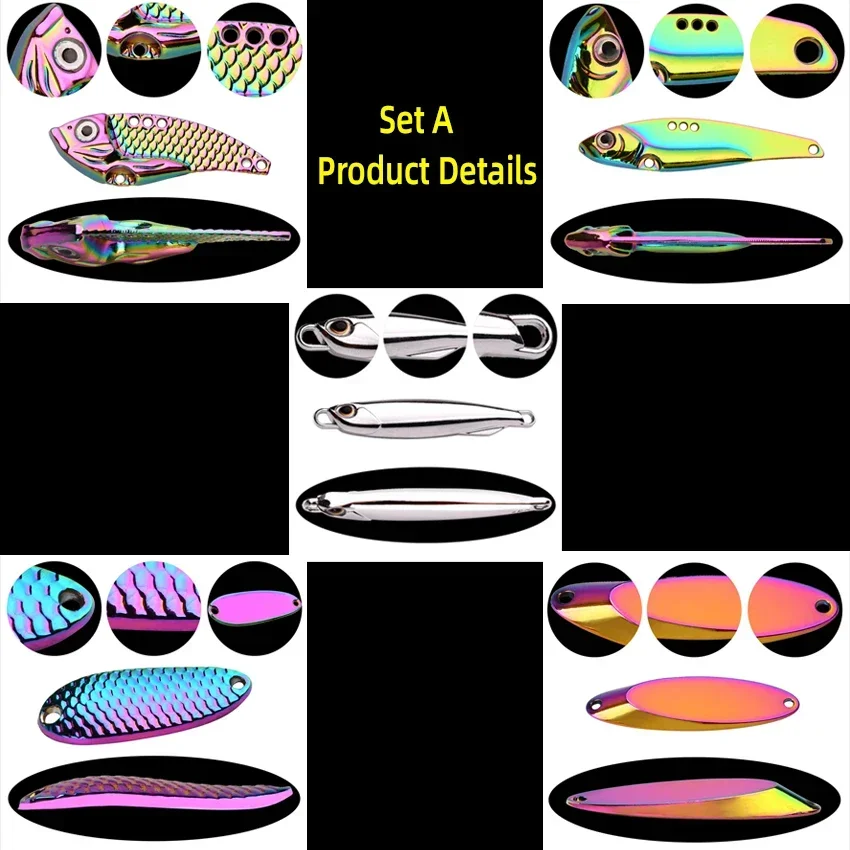 kf-S39d989baa47d47d295b5ede0072795c5P 5pcs/lot Wobbler lures 3g/10g/15g Metal Vib Fishing Lure set Sinking Hard Metal VIB Sea Fishing Lures Artificial Pesca Bait - Image 2