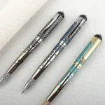 Luxury Mesh Carving Metal Ballpoint Pens School Business Office Signature Roller Pen Writing Student Stationery Supplies