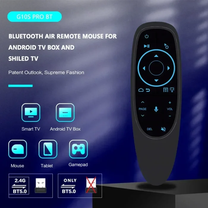 G10S PRO BT Voice Remote Control 2.4G With BT5.0 Wireless Air Mouse Gyroscope Smart Remote Backlit For Android TV Box - Image 2