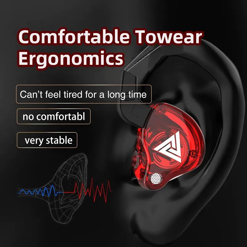 kf-S3eeb5fb9c5ad45bdbcedb90c7793c7a7G QKZ AK6 In Ear Earphone 6 Dynamic Driver Unit Headphone With Mic Stereo Sports HiFi Subwoofer Headset Monitor Earbuds For iPhone - Image 2