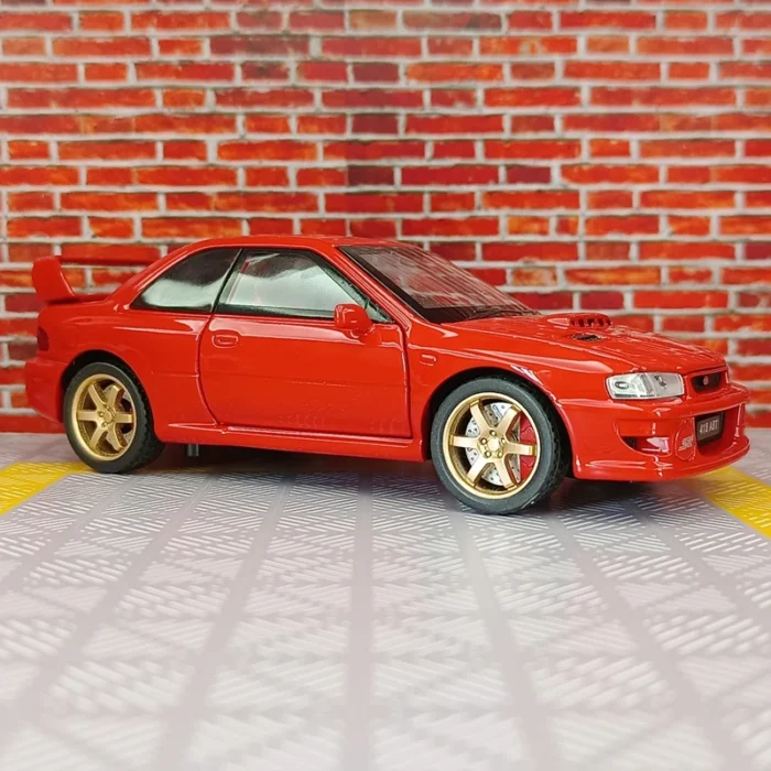 1:32 Subaru alloy supercar children's toy car model pull back acousto-optic car door and hood trunk can be opened rich details - Image 2